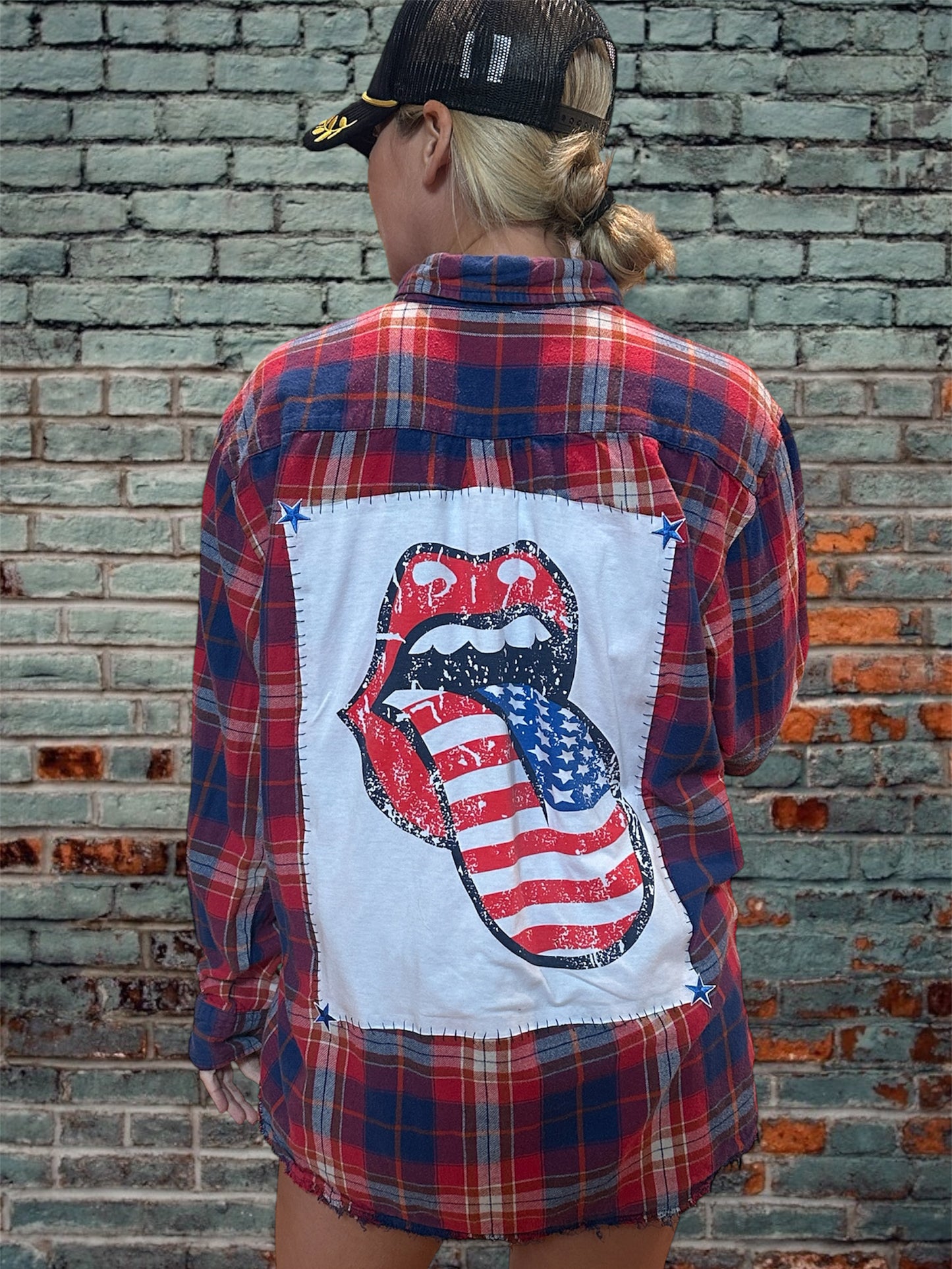 Patriotic Rolling Stones Flannel