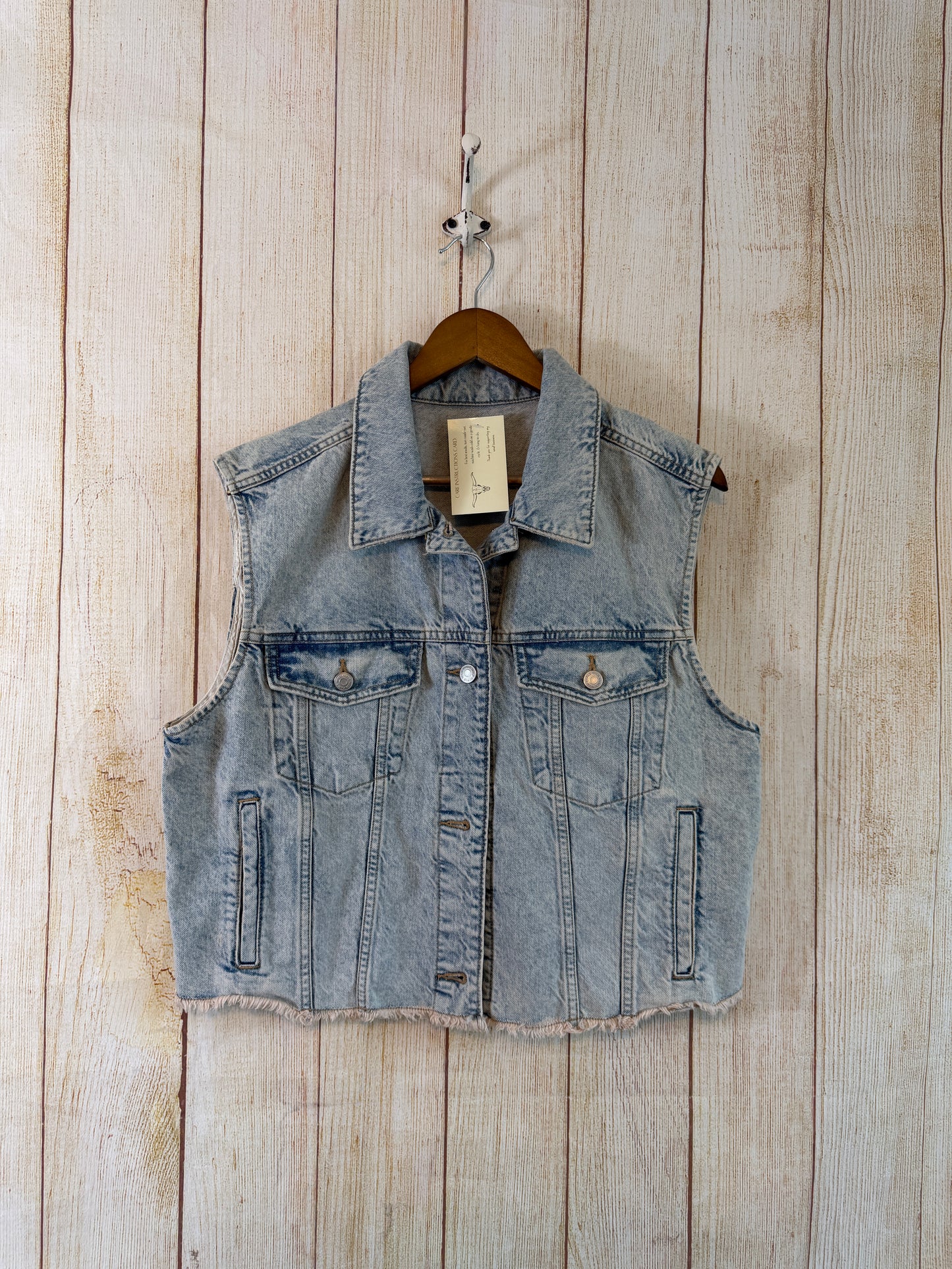 Budweiser Cropped Denim Vest | Oversized Medium