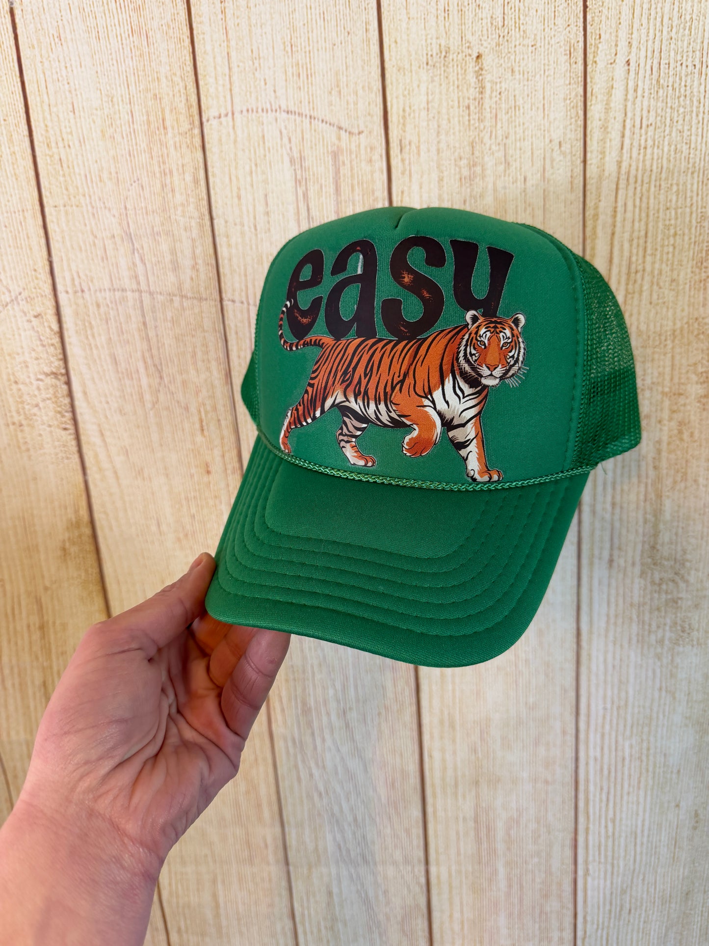Retro Easy Tiger Green Foam Trucker Hat