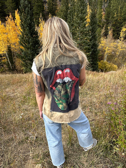 Rolling Stones Camo Tongue Vest