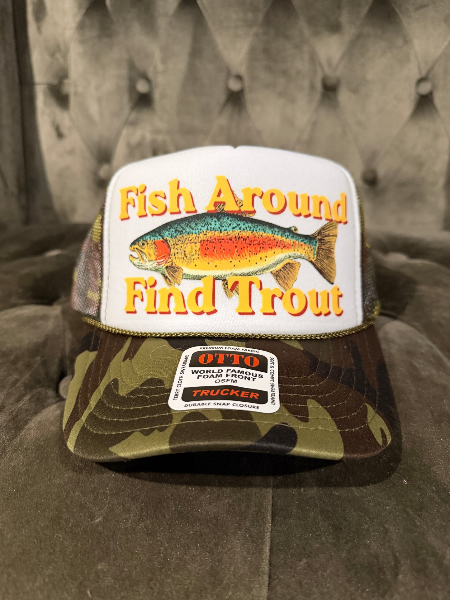 Fish Around Find Trout Trucker Hat