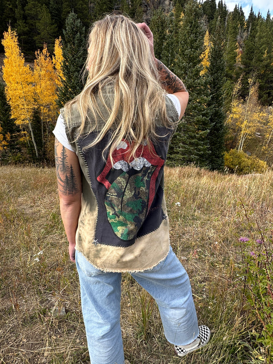 Rolling Stones Camo Tongue Vest