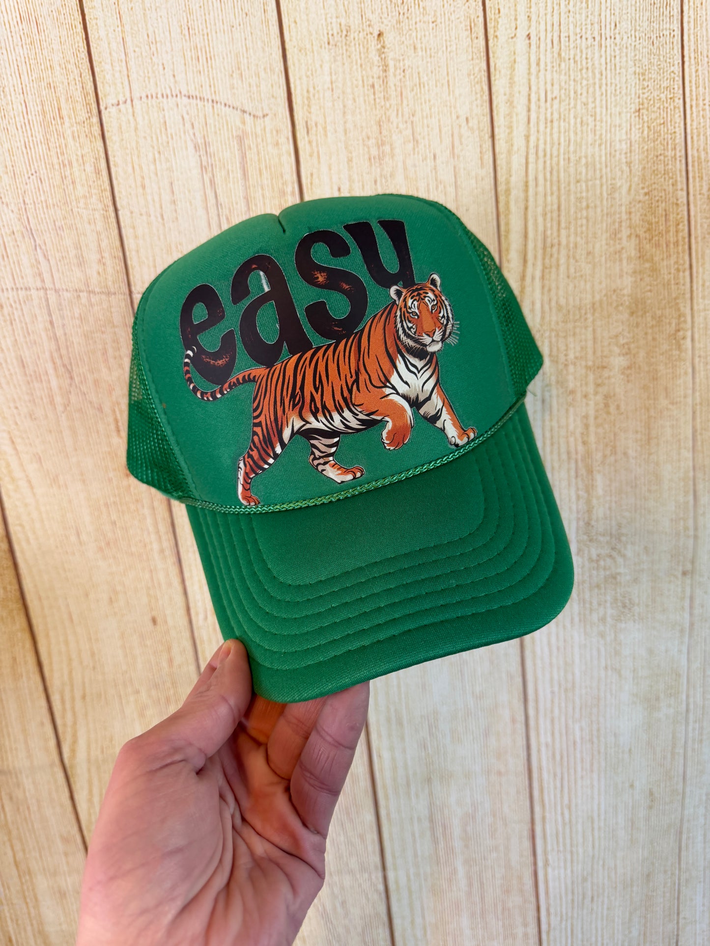 Retro Easy Tiger Green Foam Trucker Hat