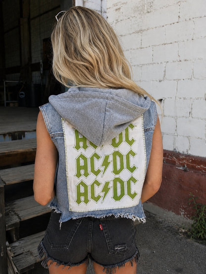 AC/DC Hooded Denim Vest